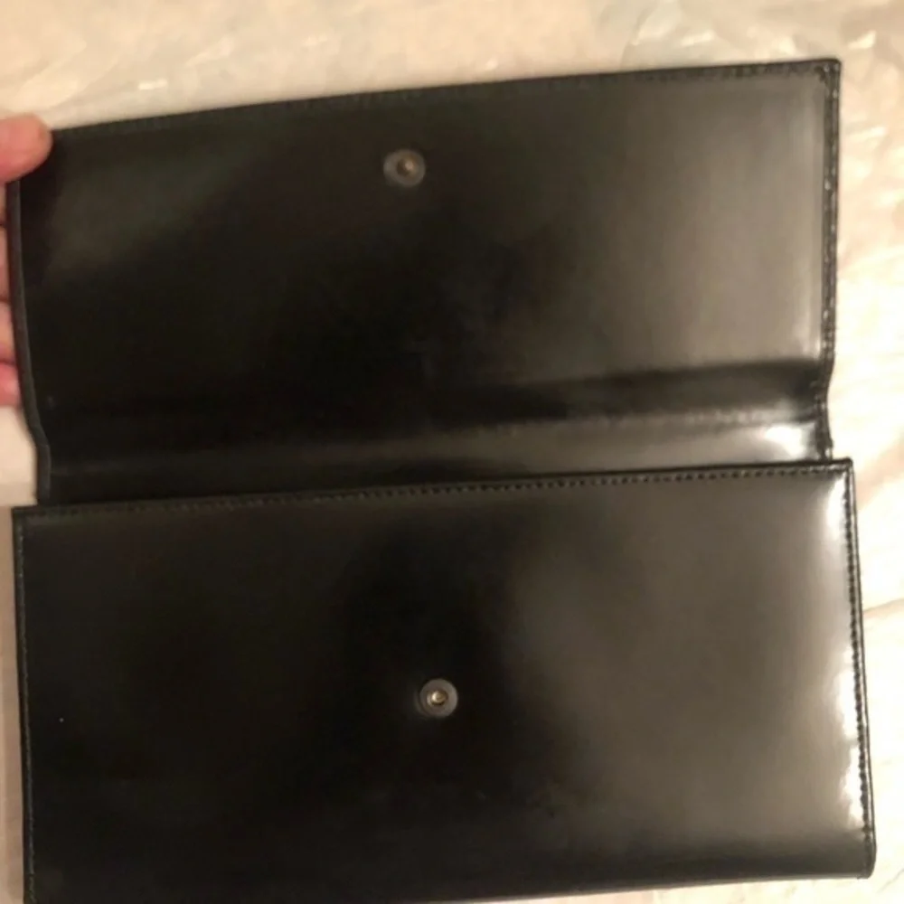 Joseph abboud black leather checkbook wallet